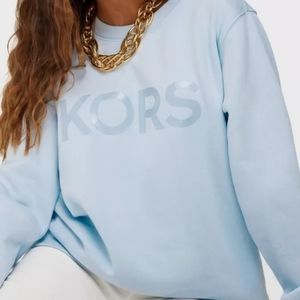 Michael Kors Tonal Unisex Light Blue Sweatshirt in Women's Size Medium like new!